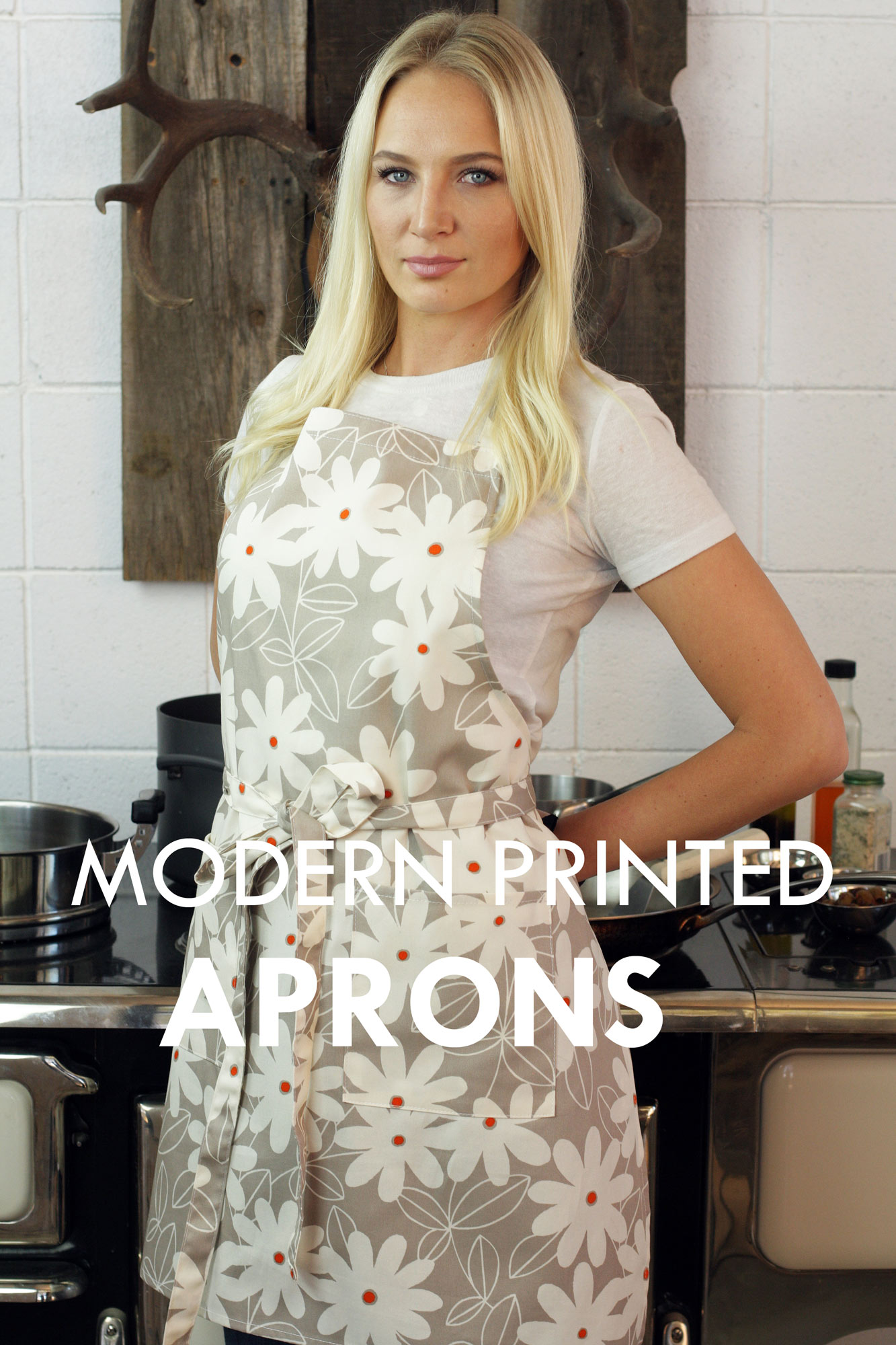 modern printed aprons